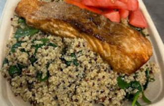 Salmon with quinoa and spinach